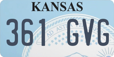 KS license plate 361GVG