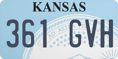 KS license plate 361GVH