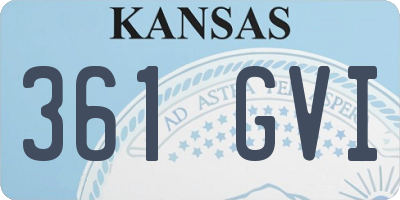 KS license plate 361GVI