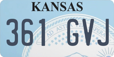 KS license plate 361GVJ