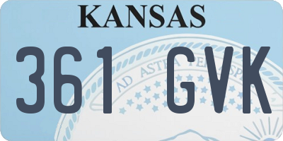 KS license plate 361GVK