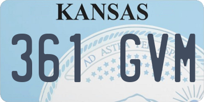 KS license plate 361GVM
