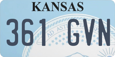 KS license plate 361GVN