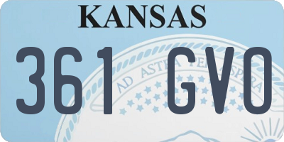 KS license plate 361GVO