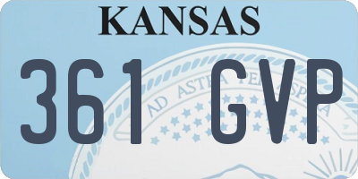 KS license plate 361GVP