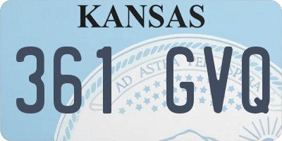 KS license plate 361GVQ