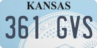 KS license plate 361GVS