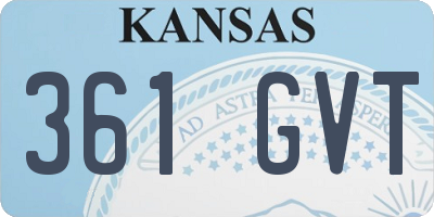 KS license plate 361GVT