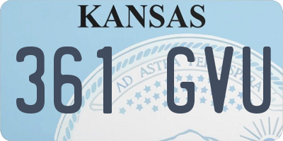 KS license plate 361GVU