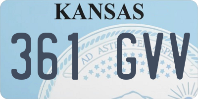 KS license plate 361GVV