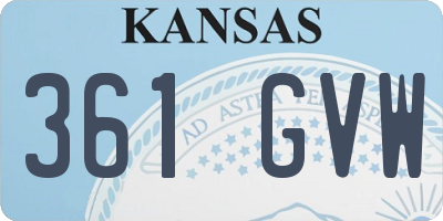 KS license plate 361GVW