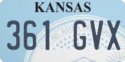 KS license plate 361GVX