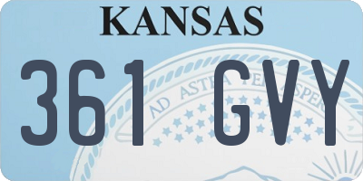 KS license plate 361GVY
