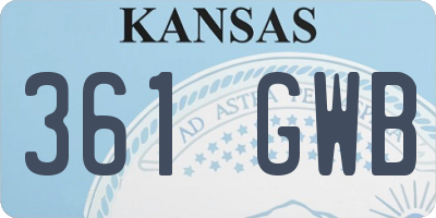 KS license plate 361GWB