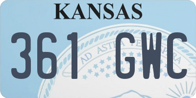 KS license plate 361GWC