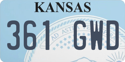 KS license plate 361GWD