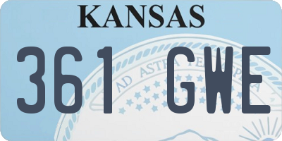 KS license plate 361GWE