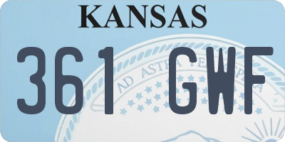 KS license plate 361GWF