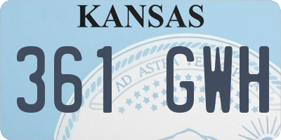 KS license plate 361GWH