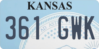 KS license plate 361GWK