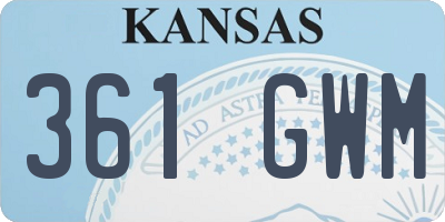 KS license plate 361GWM