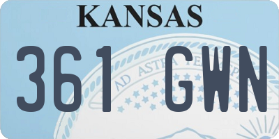 KS license plate 361GWN