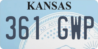 KS license plate 361GWP