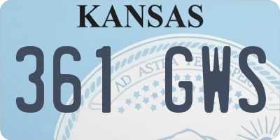KS license plate 361GWS