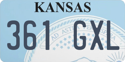 KS license plate 361GXL