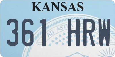 KS license plate 361HRW