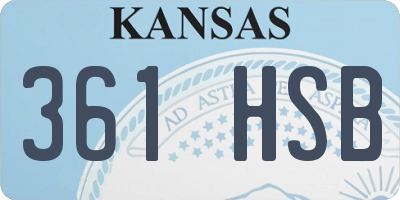 KS license plate 361HSB