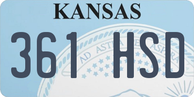 KS license plate 361HSD