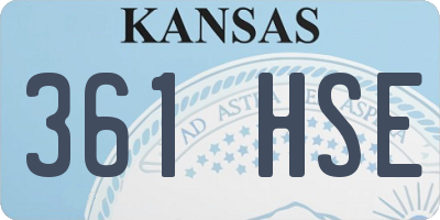 KS license plate 361HSE
