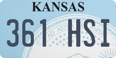 KS license plate 361HSI