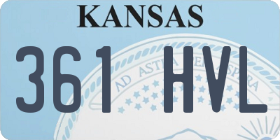 KS license plate 361HVL
