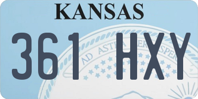KS license plate 361HXY