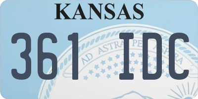KS license plate 361IDC