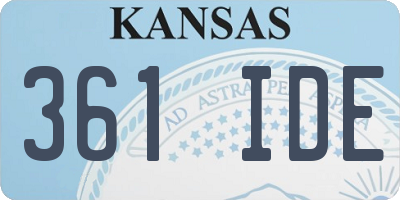 KS license plate 361IDE