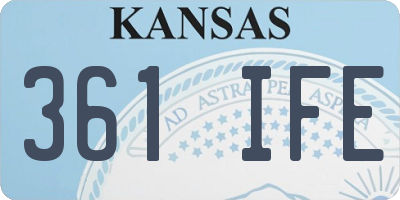 KS license plate 361IFE