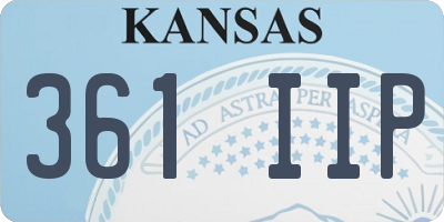 KS license plate 361IIP