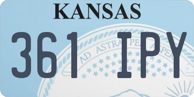 KS license plate 361IPY