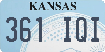 KS license plate 361IQI