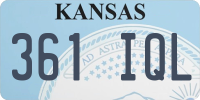 KS license plate 361IQL