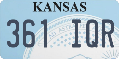 KS license plate 361IQR
