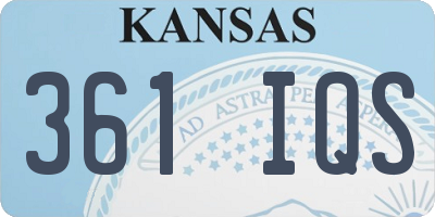KS license plate 361IQS
