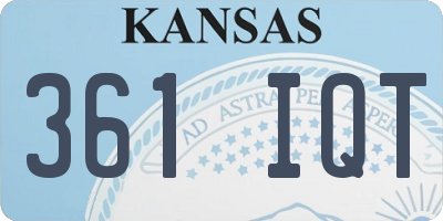 KS license plate 361IQT