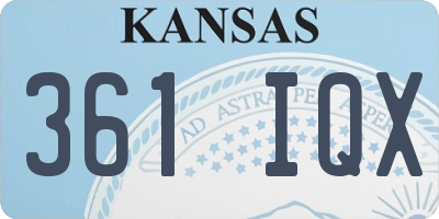 KS license plate 361IQX
