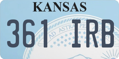 KS license plate 361IRB