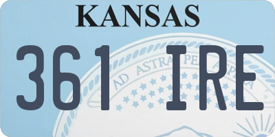KS license plate 361IRE