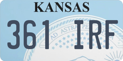 KS license plate 361IRF